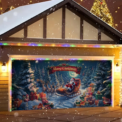 Shineful Garage Door Banner Decoration Festival Christmas Card Featuring Santa Claus