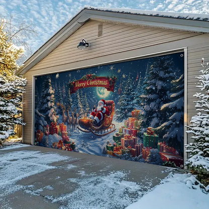Shineful Garage Door Banner Decoration Festival Christmas Card Featuring Santa Claus