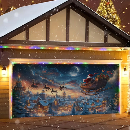 Shineful Garage Door Banner Decoration A Captivating Christmas