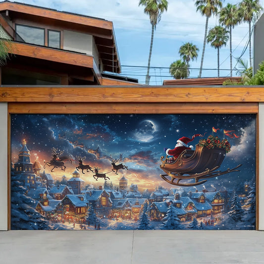 Shineful Garage Door Banner Decoration A Captivating Christmas