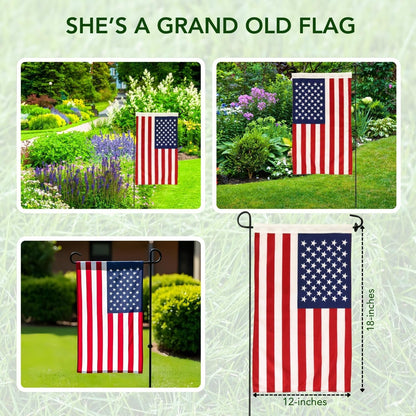 Shineful Gargen Flag 12" x 18" - Salute to America