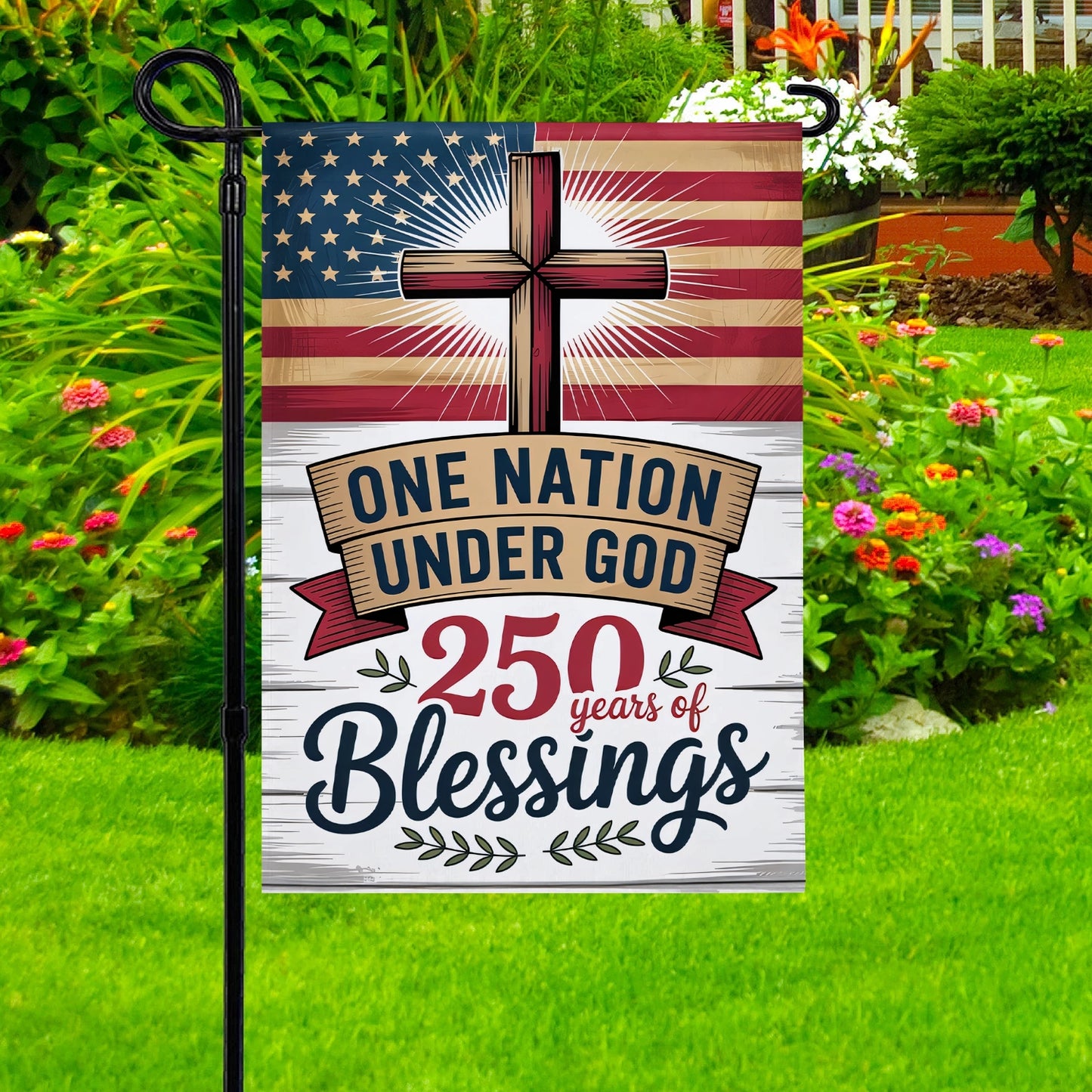 Shineful Bundle Garage and Garden Flag - Faith Over America