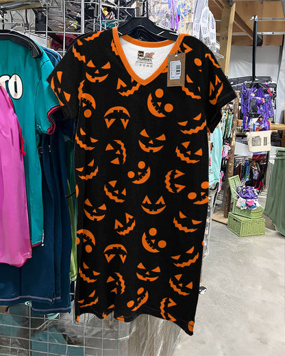 Halloween Shineful® V-Neck Nightshirts Cute Pumpkin Tl10
