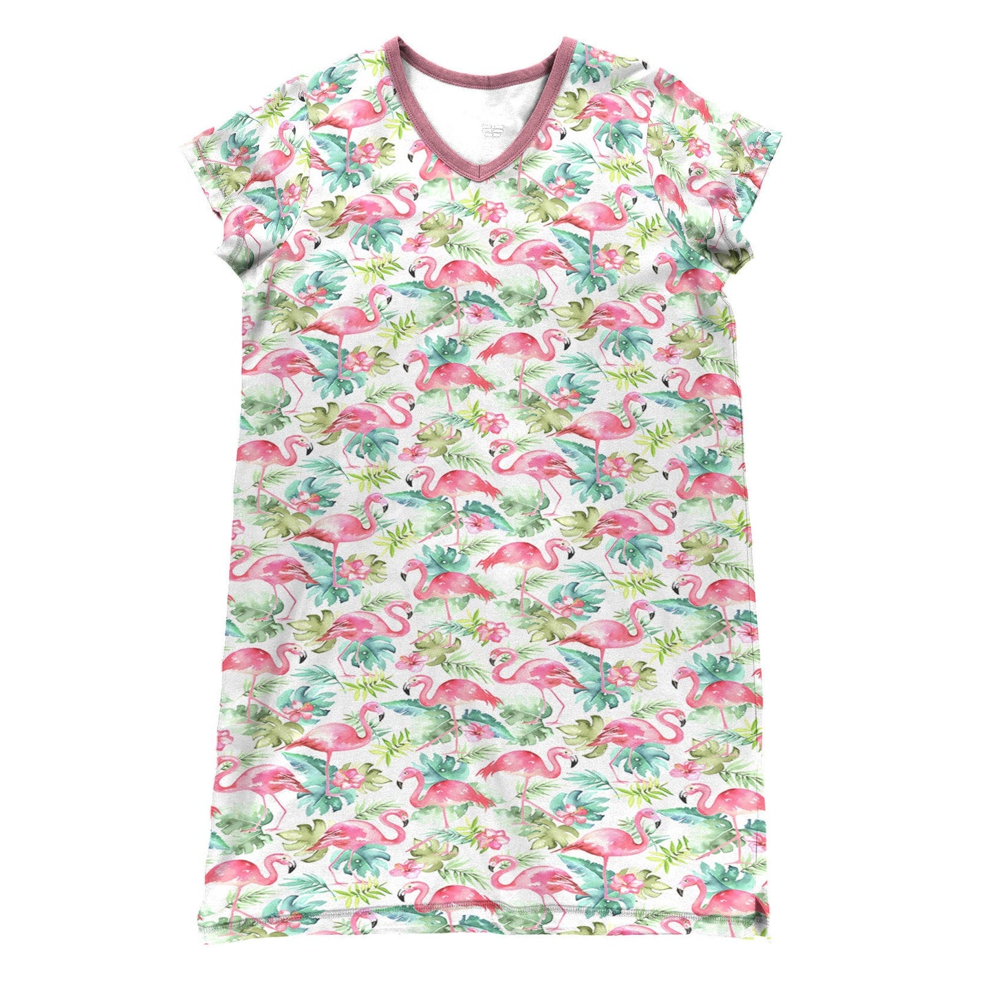 Flamingo Shineful® V-Neck Nightshirts Tropical Tl10