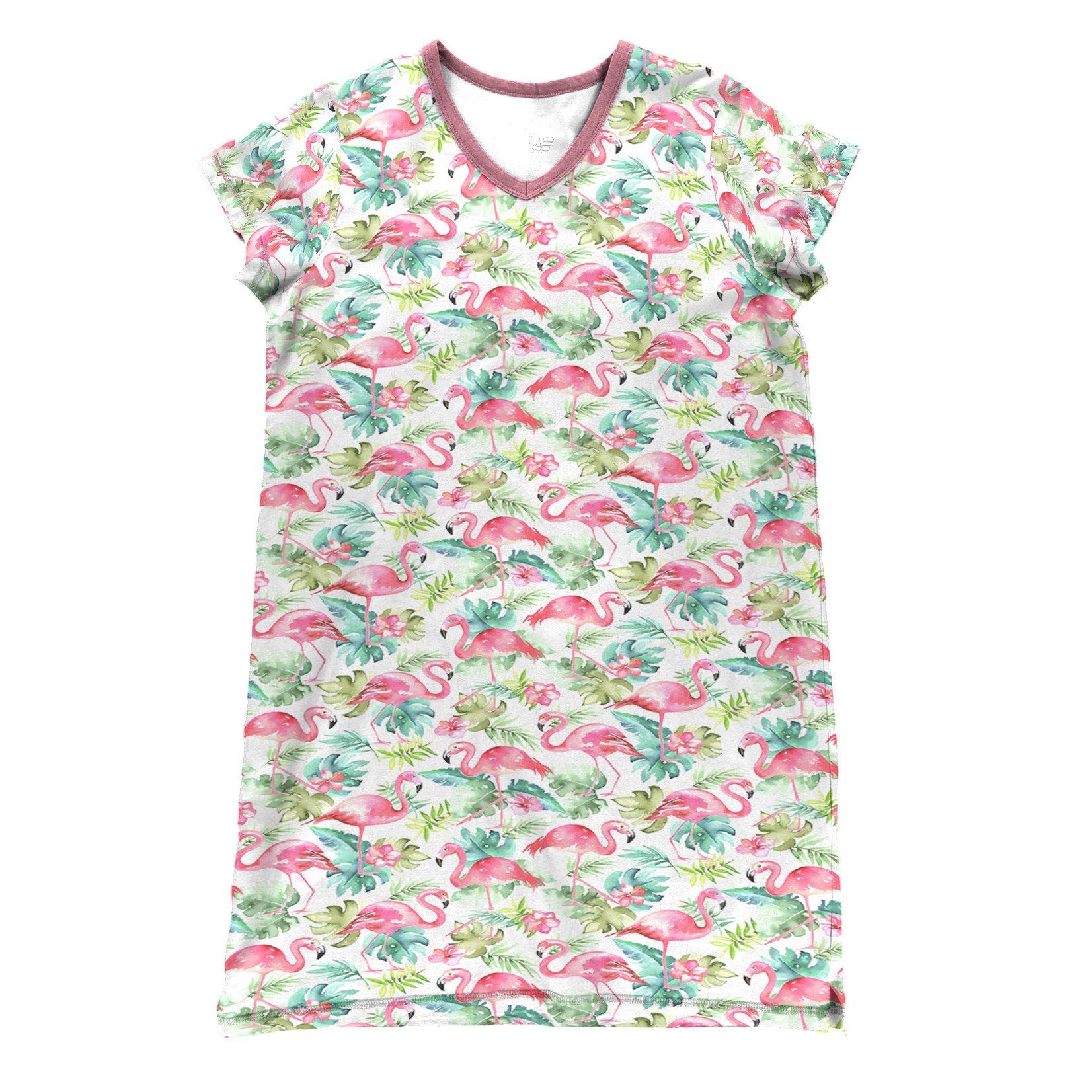 Flamingo Shineful® V-Neck Nightshirts Tropical Tl10