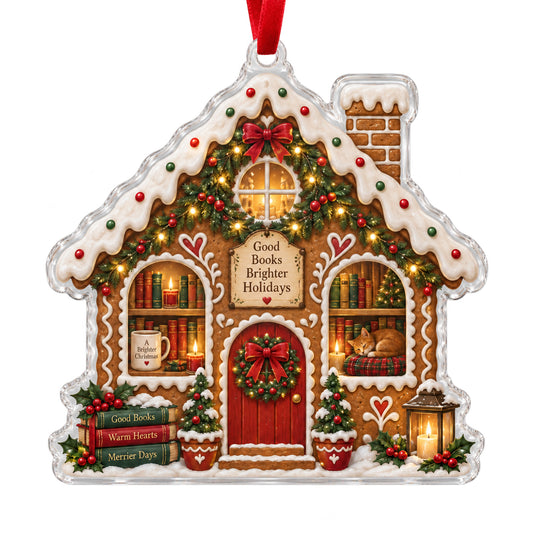 Shineful Gingerbread Reader 2D Acrylic Ornament