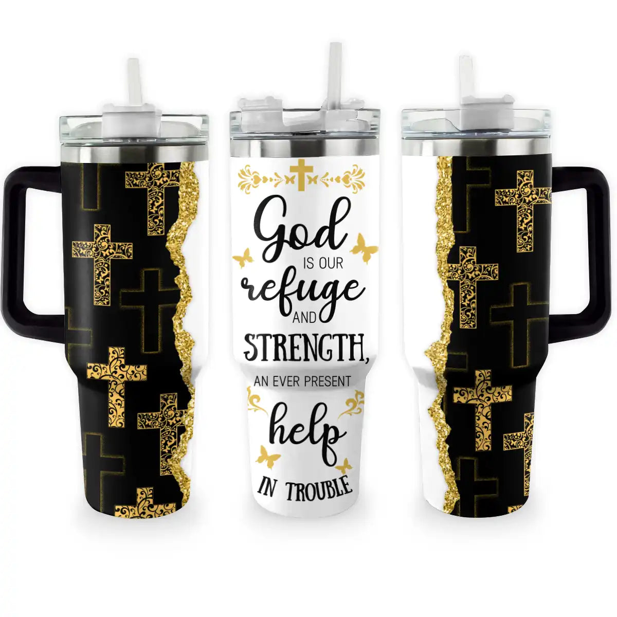 Shineful Tumbler God is Refuge And Strength