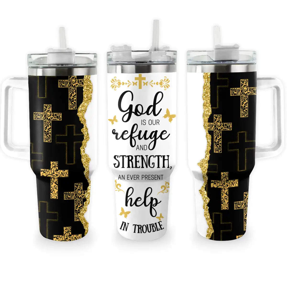 Shineful Tumbler God is Refuge And Strength