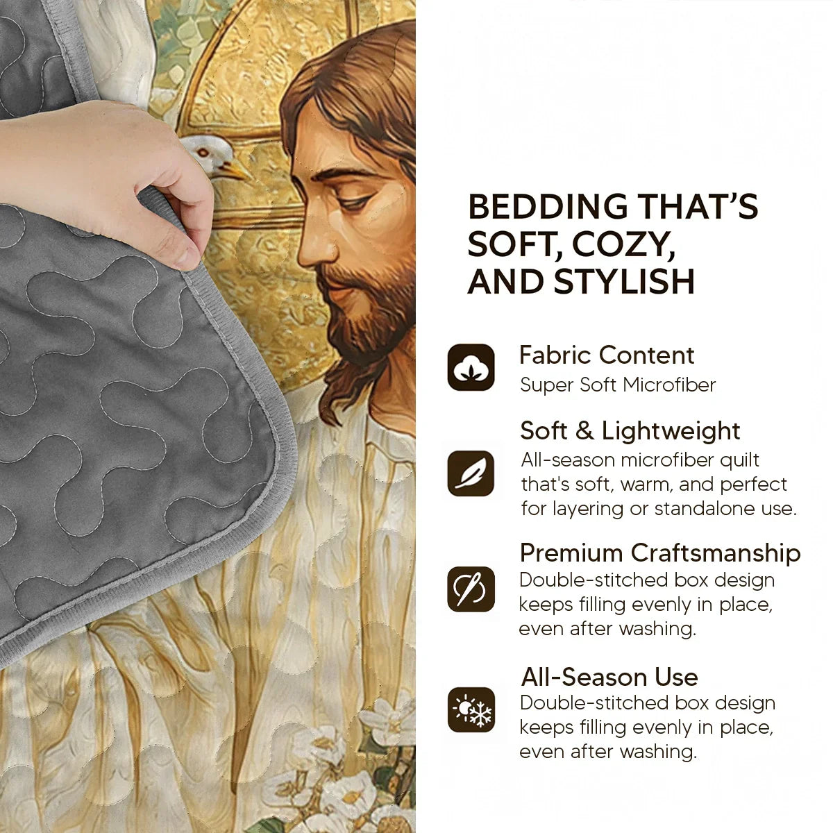 Shineful Quilt 3-Piece Set Light of the Holy Family