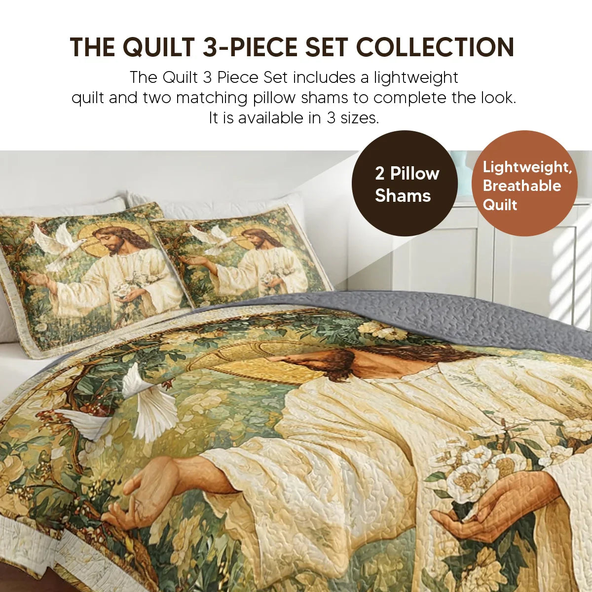Shineful Quilt 3-Piece Set Sacred Geometry of Grace