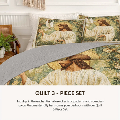 Shineful Quilt 3-Piece Set Sacred Mother’s Embrace