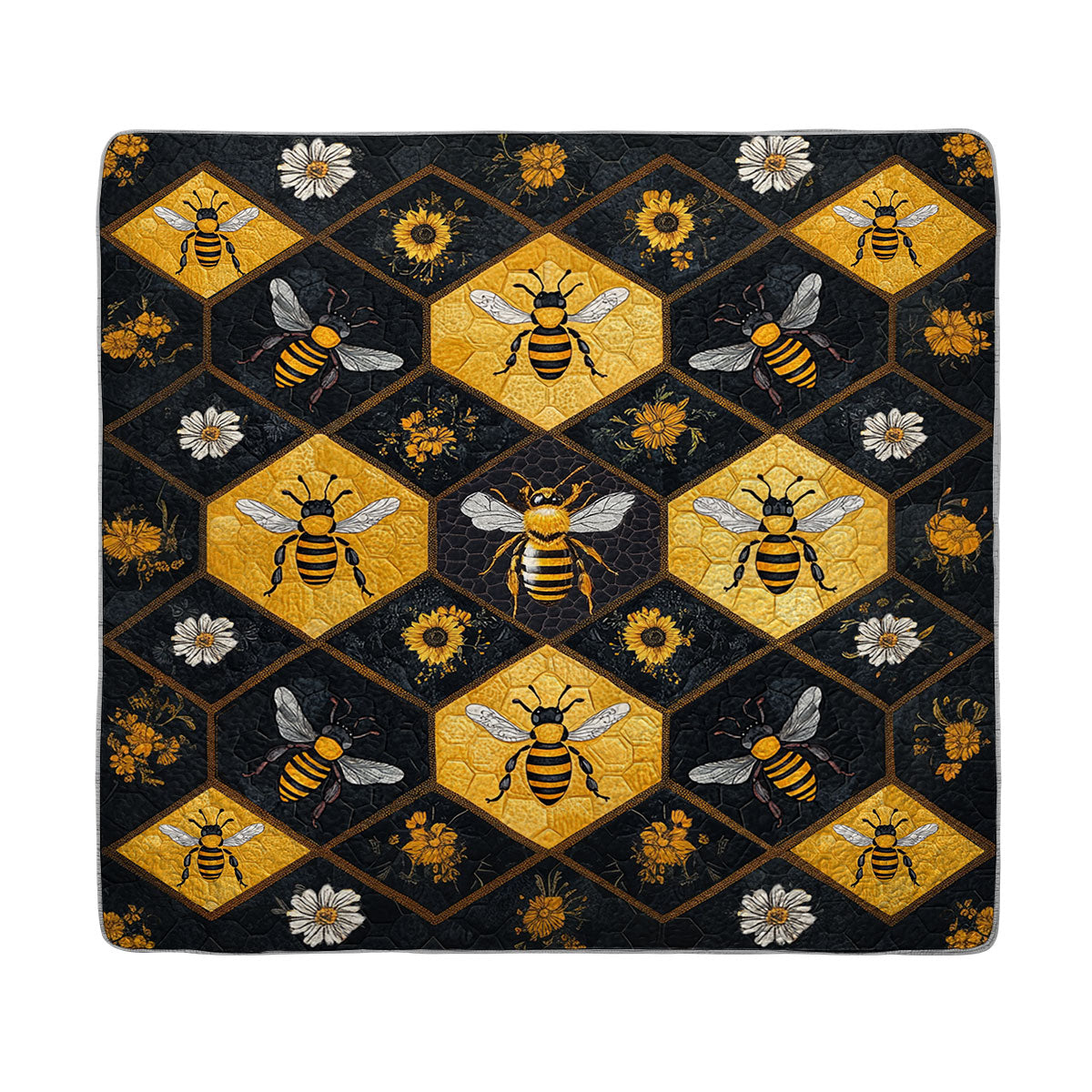 Shineful All Season Quilt 3-Piece Set Honeycomb Garden Dream