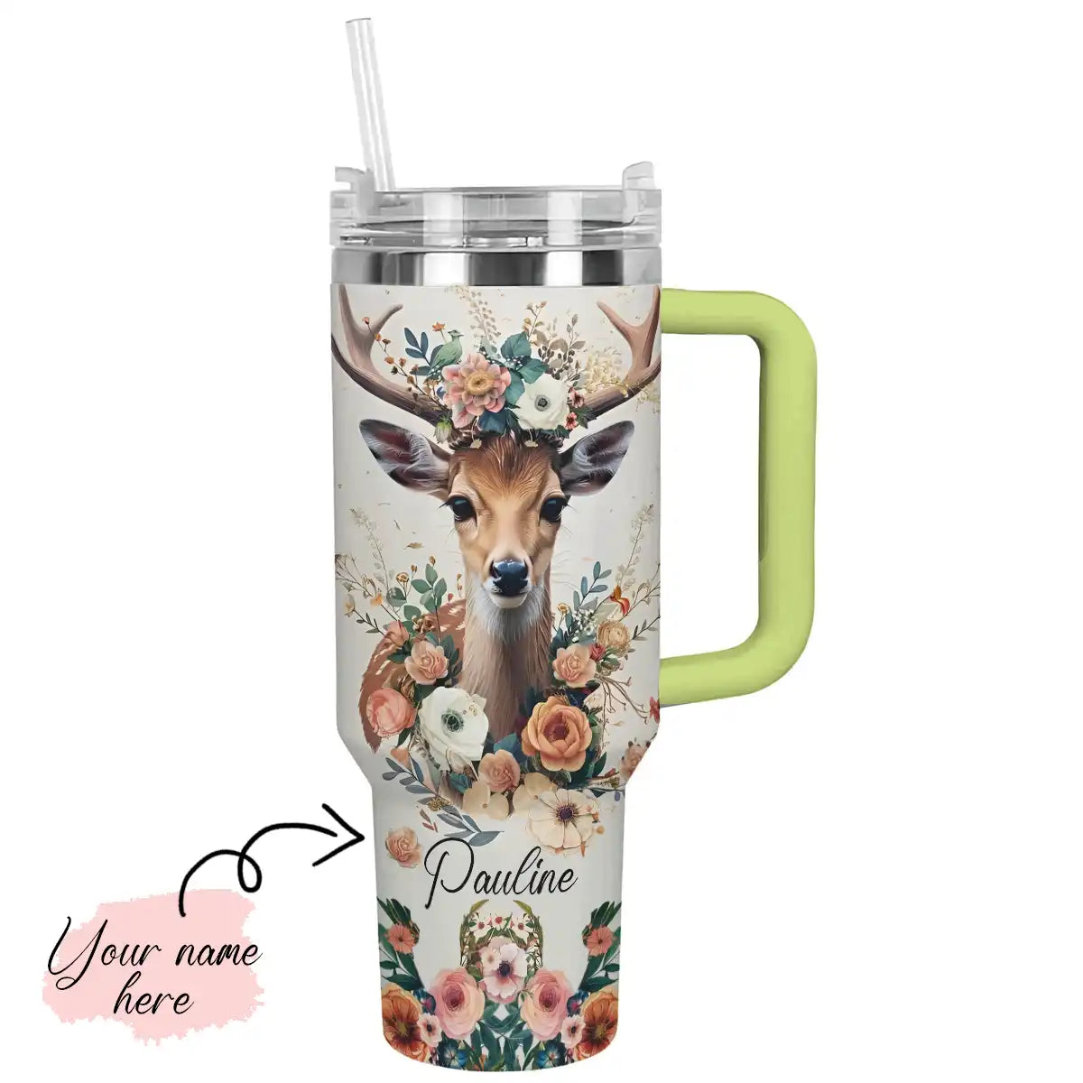 Shineful Tumbler Floral Deer