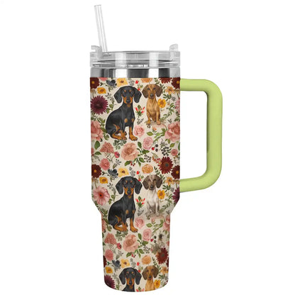 Shineful Tumbler Floral Dachshunds Ver5