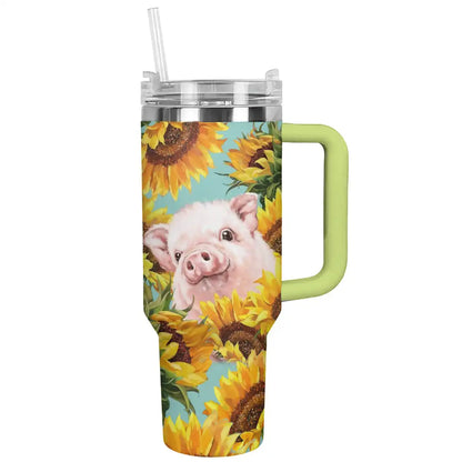 Shineful Tumbler Pig In Sunflowers