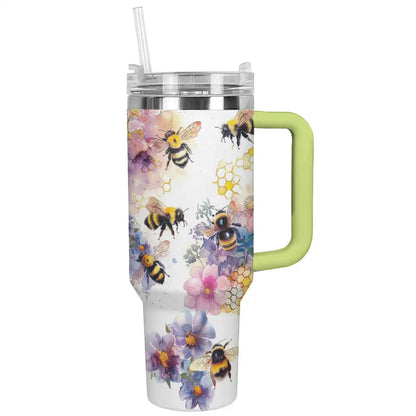 Shineful Tumbler Floral Bees Ver3