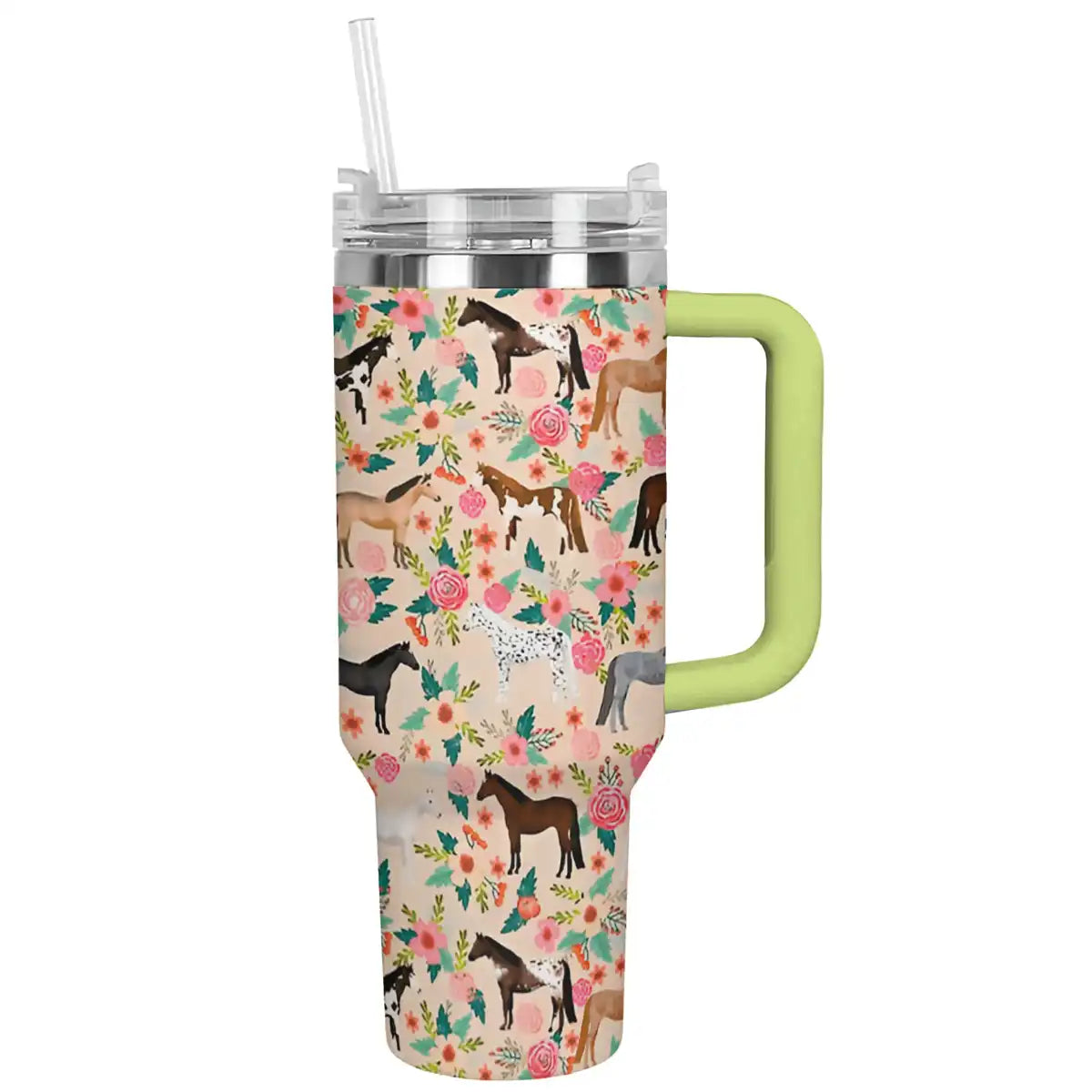 Shineful Tumbler Floral Horses