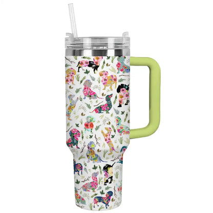 Shineful Tumbler Floral Dachshund