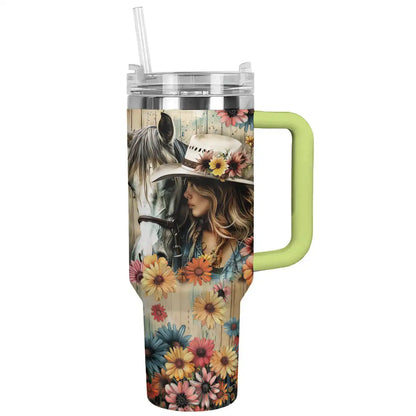 Shineful Tumbler Cowgirl With Horse Ver2