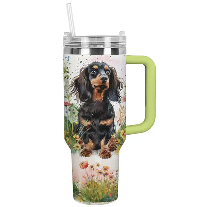 Shineful Tumbler Dachshund flower