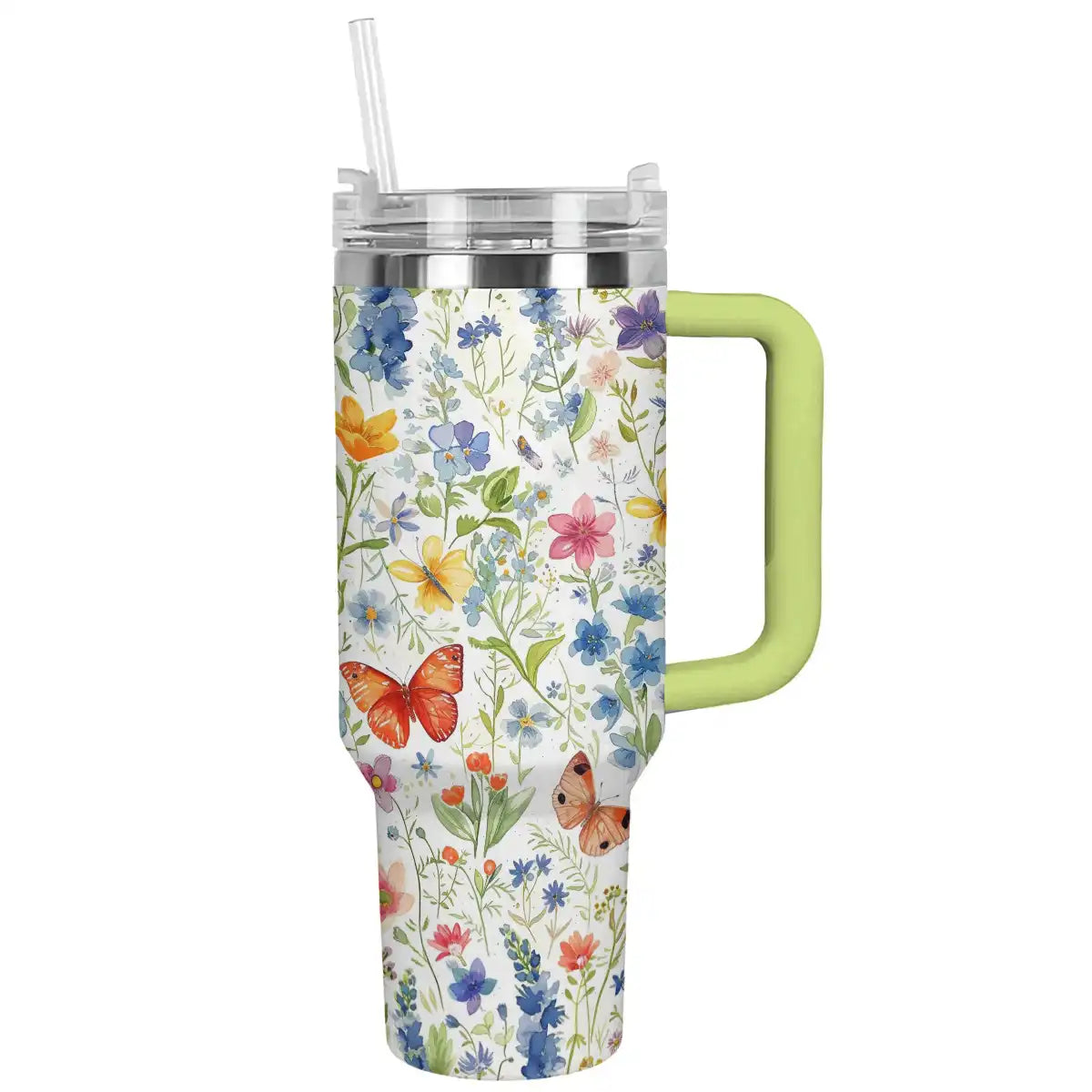 Shineful Tumbler Floral Butterflies