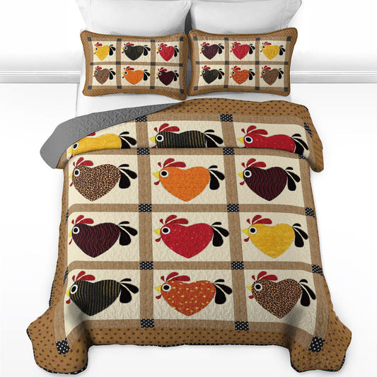 Shineful All Season Quilt 3-Piece Set Heartfelt Hen Haven