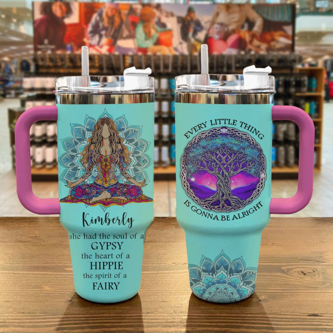 Hippie Personalized 40 Oz Shineful™ Tumbler Be Alright Tl10 Hot Pink 40Oz