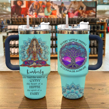 Hippie Personalized 40 Oz Shineful™ Tumbler Be Alright Tl10 Navy 40Oz