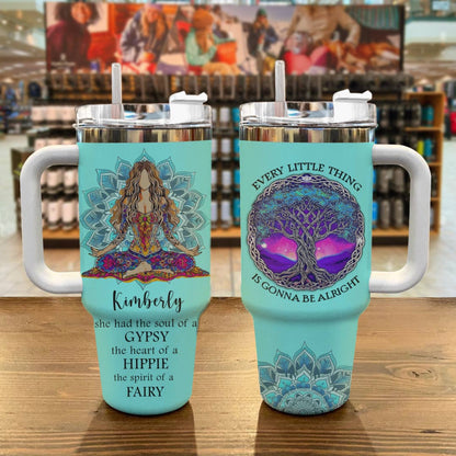 Hippie Personalized 40 Oz Shineful™ Tumbler Be Alright Tl10 White 40Oz