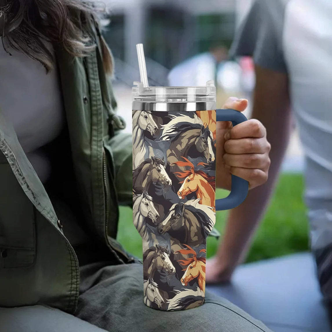 Horse 40 Oz Shineful™ Tumbler Amazing Mn8 Navy 40Oz