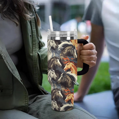 Horse 40 Oz Shineful™ Tumbler Amazing Mn8 Black 40Oz