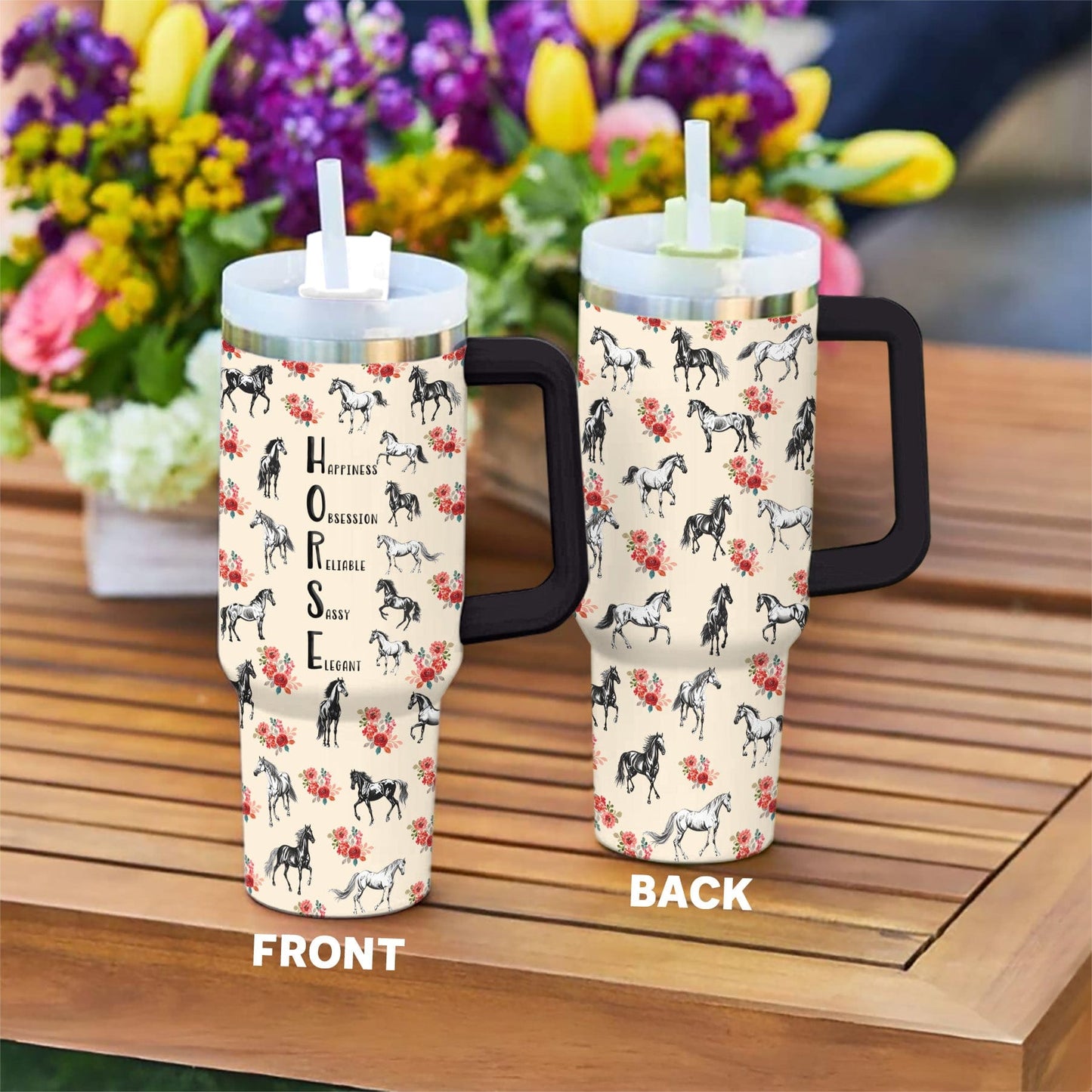 Horse 40 Oz Shineful™ Tumbler Rose Mn8 40Oz