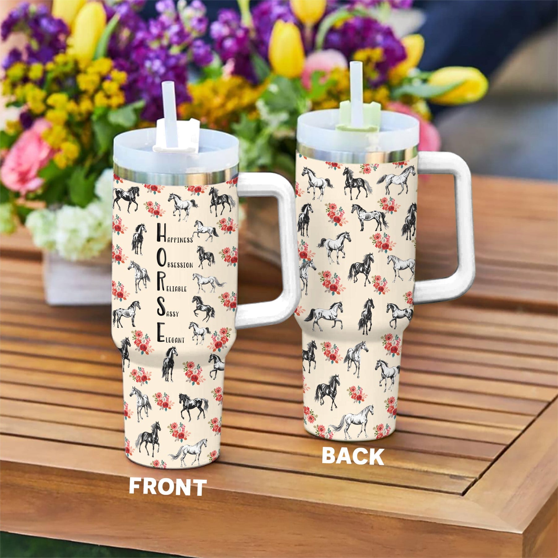 Horse 40 Oz Shineful™ Tumbler Rose Mn8 40Oz