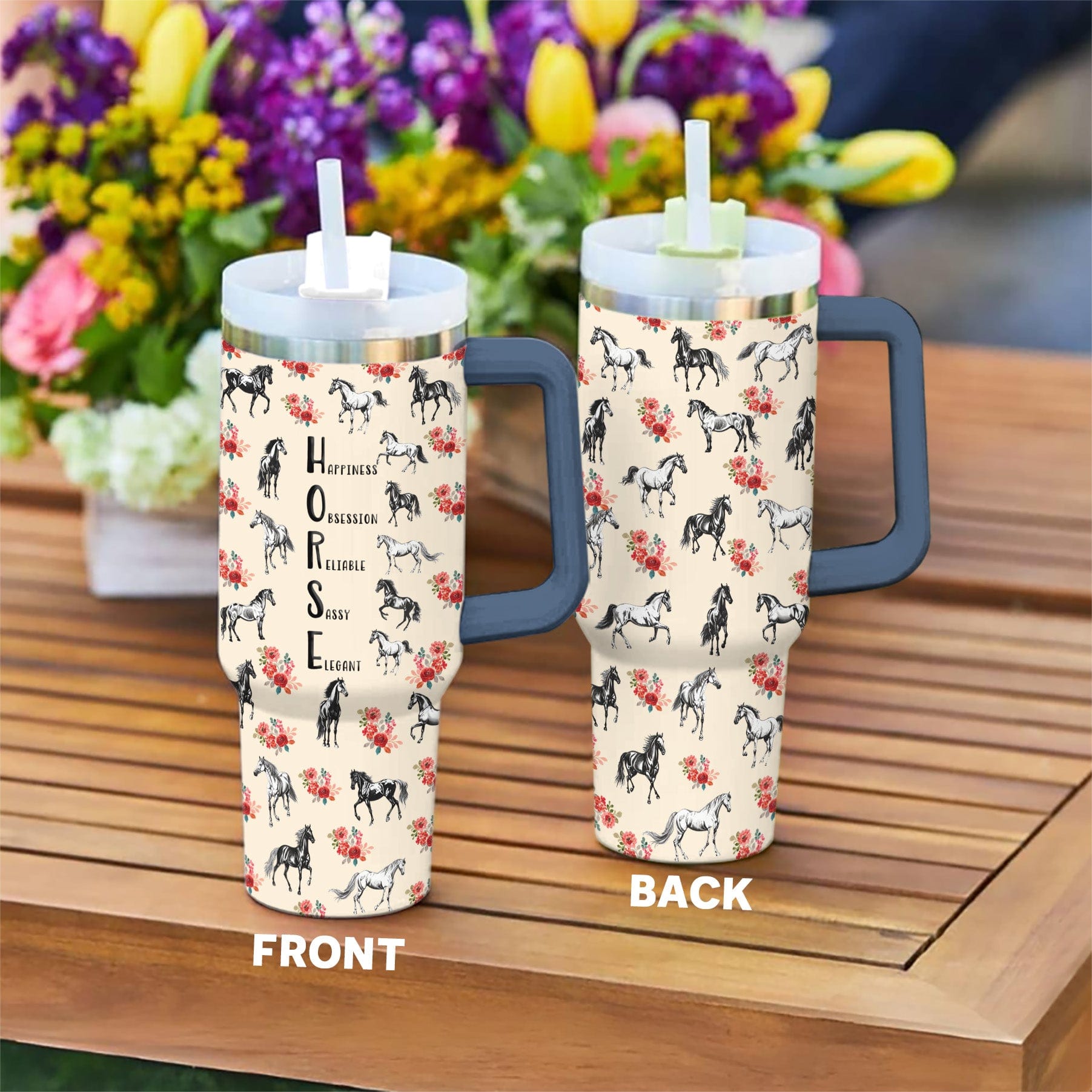 Horse 40 Oz Shineful™ Tumbler Rose Mn8 40Oz