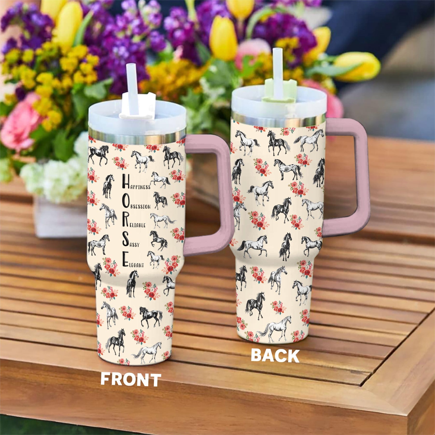Horse 40 Oz Shineful™ Tumbler Rose Mn8 40Oz