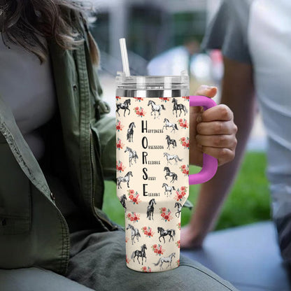 Horse 40 Oz Shineful™ Tumbler Rose Mn8 Hot Pink 40Oz
