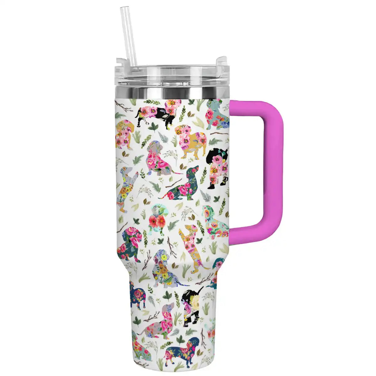 Shineful Tumbler Floral Dachshund