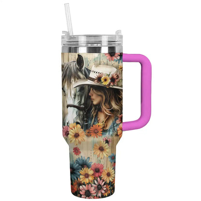 Shineful Tumbler Cowgirl With Horse Ver2