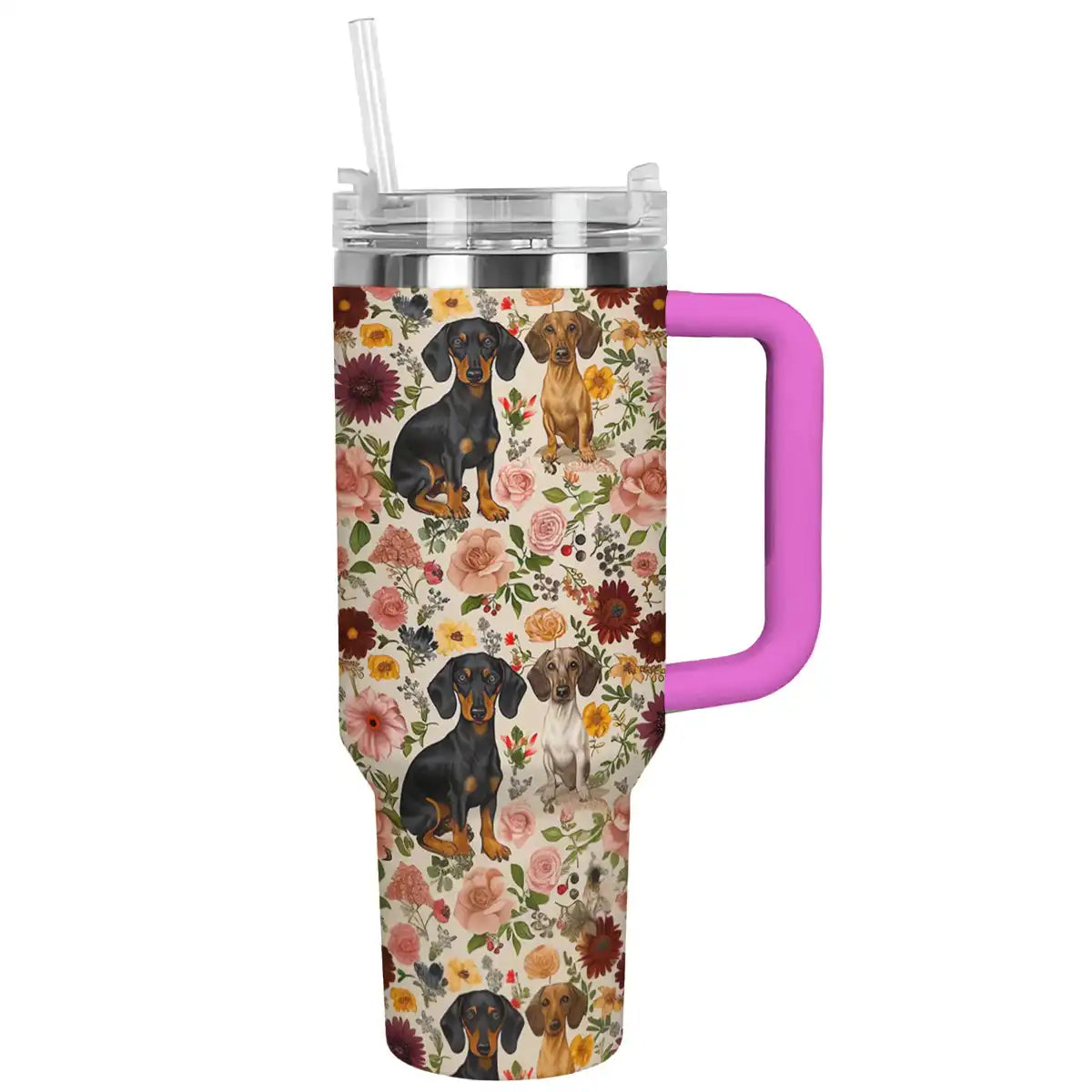 Shineful Tumbler Floral Dachshunds Ver5