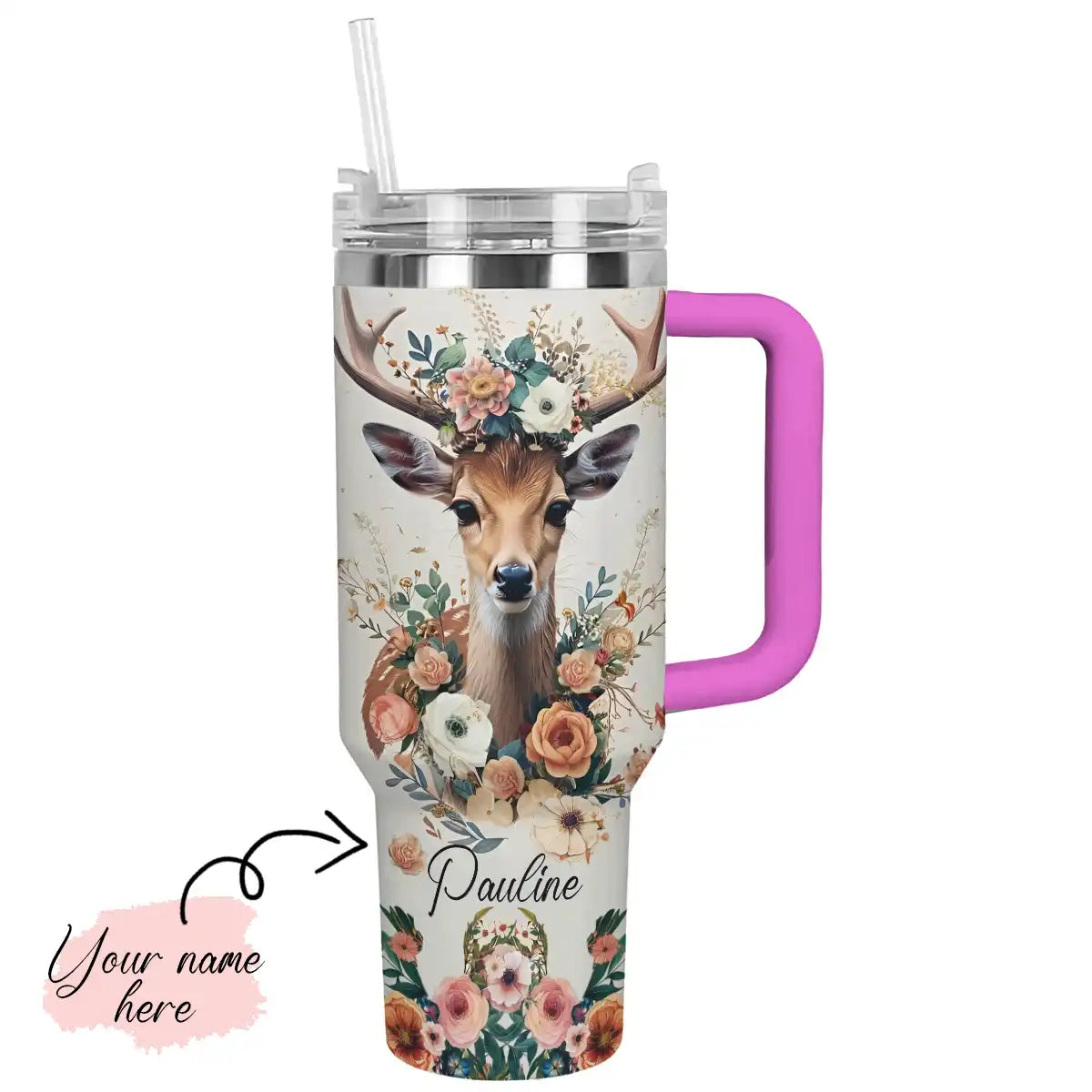 Shineful Tumbler Floral Deer
