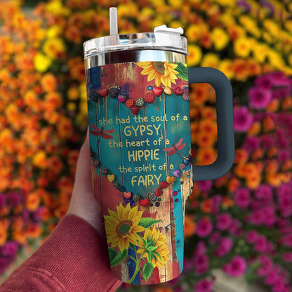 Hippie 40 Oz Shineful™ Tumbler Girl Lovely Tl10 Navy 40Oz