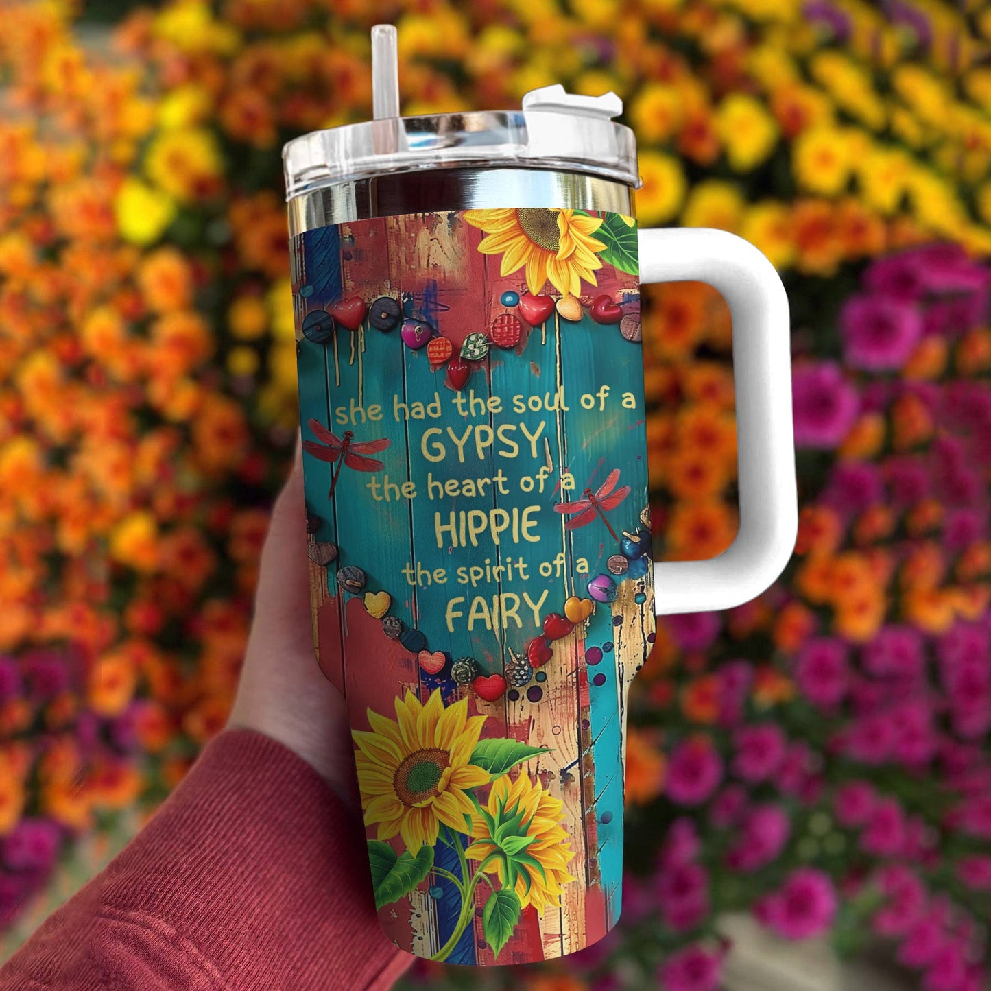 Hippie 40 Oz Shineful™ Tumbler Girl Lovely Tl10 White 40Oz