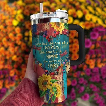 Hippie 40 Oz Shineful™ Tumbler Girl Lovely Tl10 Black 40Oz