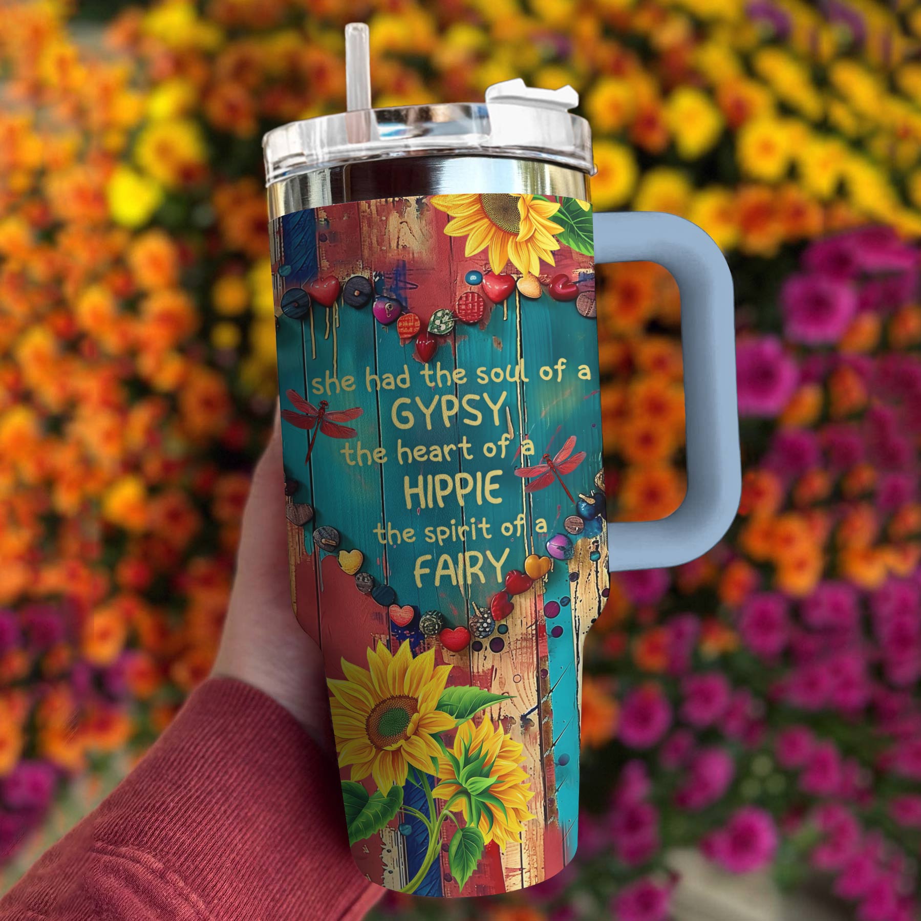 Hippie 40 Oz Shineful™ Tumbler Girl Lovely Tl10 Sky Blue 40Oz