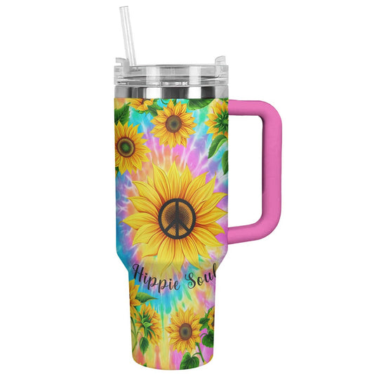 Hippie Personalized 40 Oz Shineful™ Tumbler Sunshine Peace Tl10 40Oz