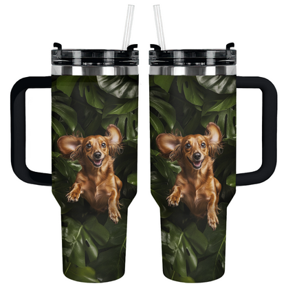 Shineful Tumbler Joyful Dachshund in Monstera