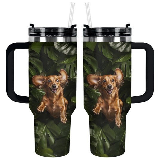 Shineful Tumbler Joyful Dachshund in Monstera