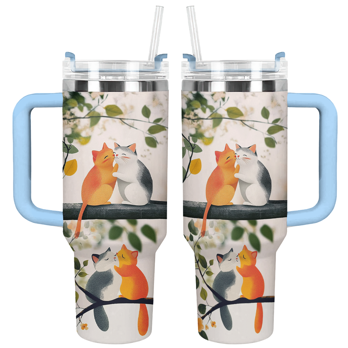 Shineful Tumbler Cuddling Cats on a Tree