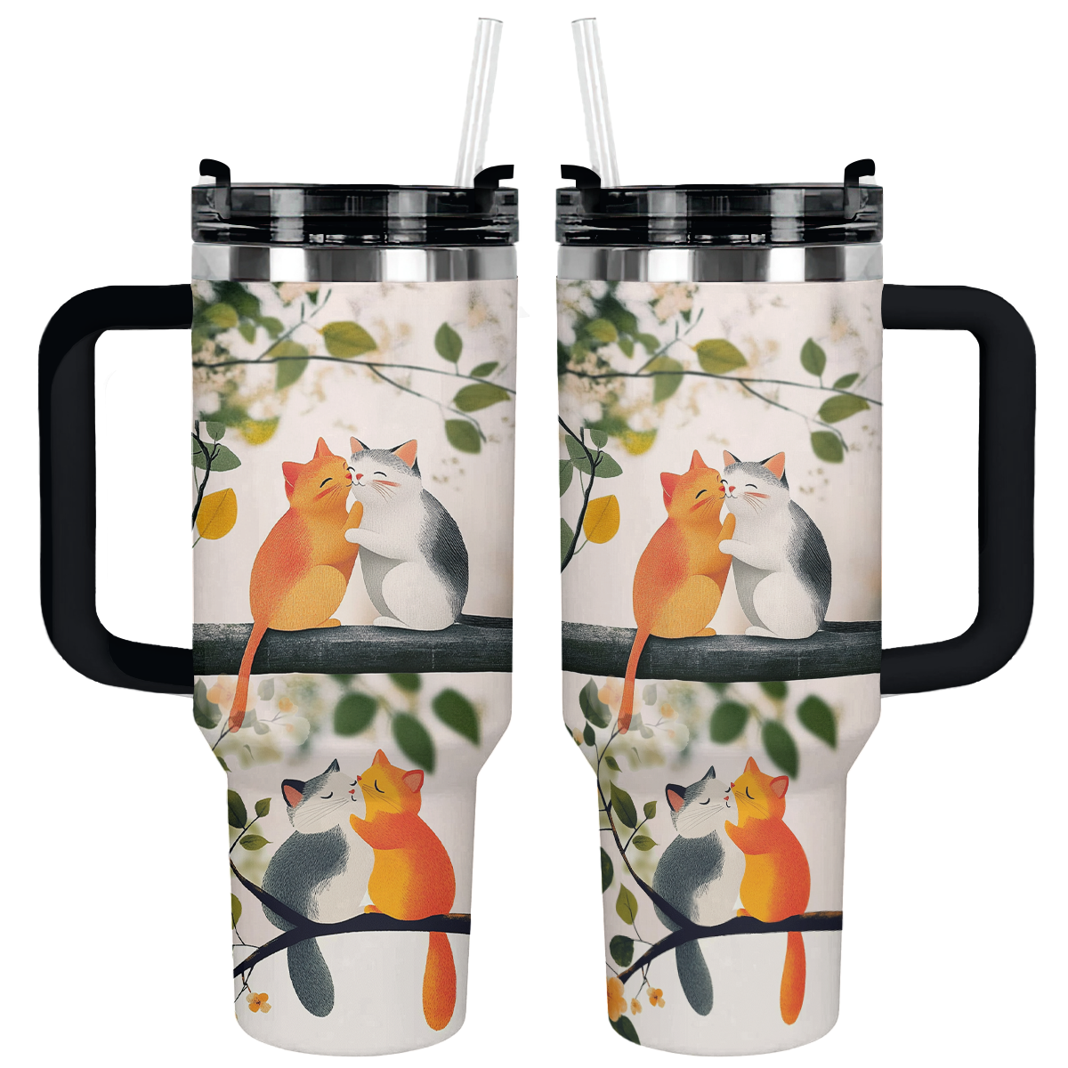 Shineful Tumbler Cuddling Cats on a Tree