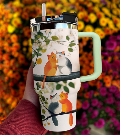 Shineful Tumbler Cuddling Cats on a Tree